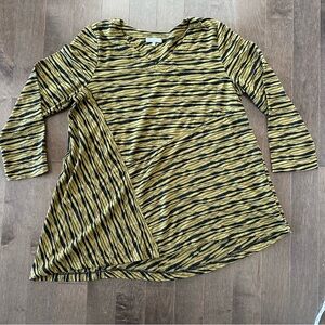 Habitat‎ Womens Asymmetrical Artsy Abstract Casual Black Green Size M